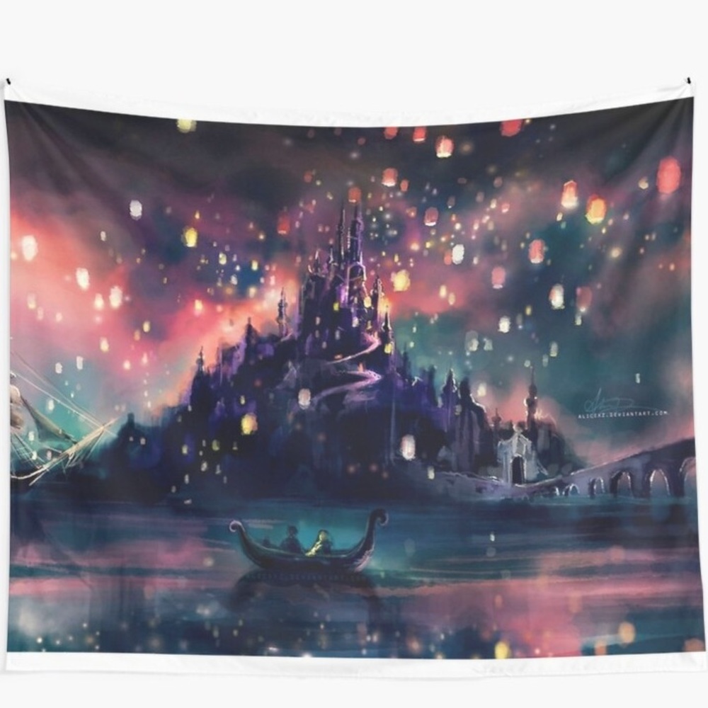 Tangled Disney Wall Tapestry  Pretty Lanterns Love
